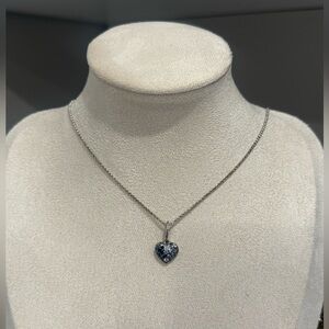 Pandora Sparkling Blue Moon & Stars Heart Necklace